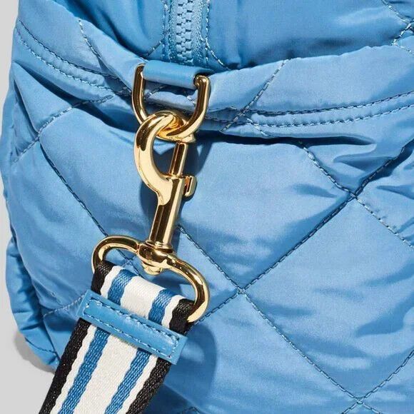 Marc Jacobs Quilted Nylon Medium Weekender Travel Bag Blue Heaven ML236983 - Picture 7 of 9